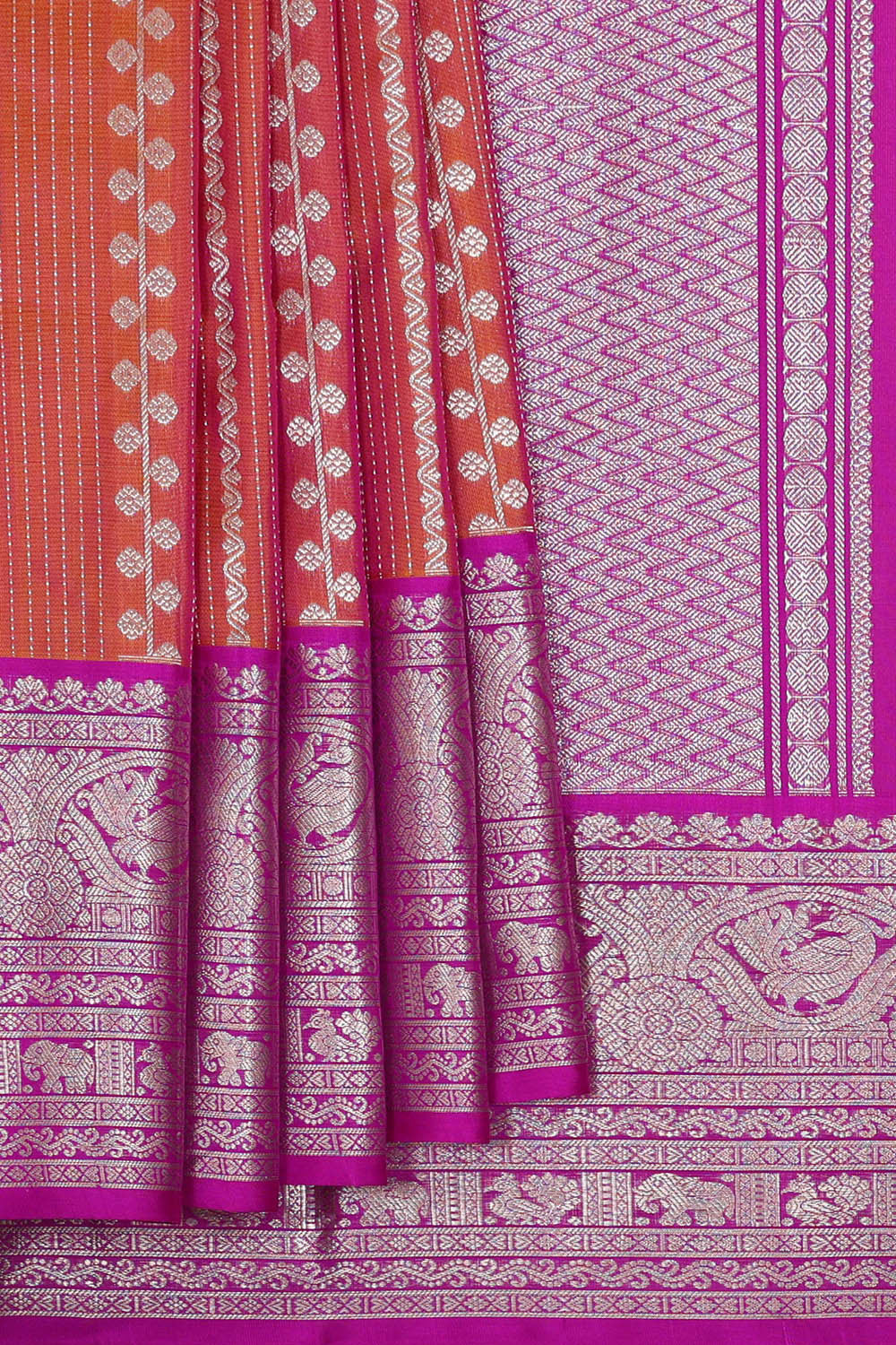 Image of Venkatagiri Silk Dark Peach Saree